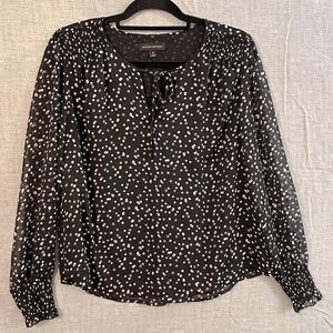 Banana Republic flowy blouse v neck with tie sinched sleeve cuff double layer